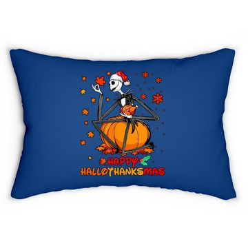 Discover Skeleton Thankgiving Wine Happy Hallothanksmas Lumbar Pillow