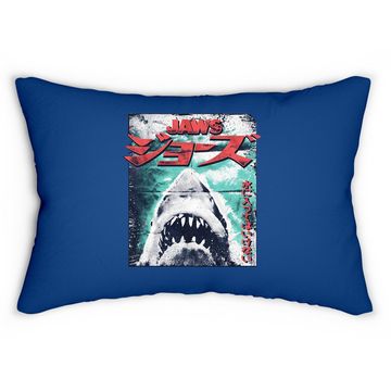 Discover Jaws Japanese Cool Vintage Lumbar Pillow