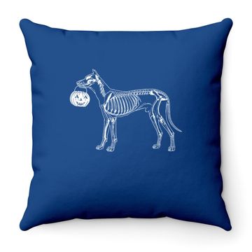 Discover Skeleton Dog Throw Pillow