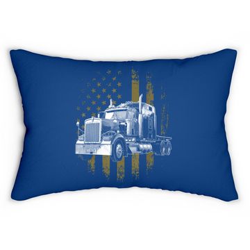 Discover Truck Driver American Flag Lumbar Pillow