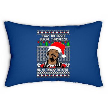 Discover Snoop Dogg 'twas The Nizzle Before Chrismizzle Ugly Christmas Lumbar Pillow