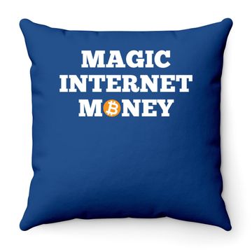 Discover Btc Bitcoin Magic Internet Money Crypto Cryptocurrency Throw Pillow