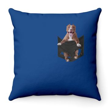 Discover Pitbull In Pocket Throw Pillow