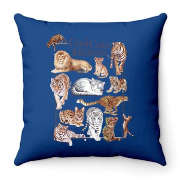 Discover Cool Cats & Kittens White Graphic Throw Pillow