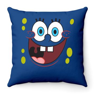 Discover Spongebob Squarepants Bright Eyed Smiling Face Throw Pillow Throw Pillow