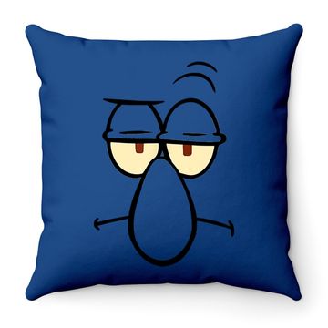 Discover Spongebob Squarepants Squidward Face Throw Pillow