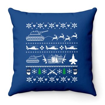 Discover Patriotic Veteran Ugly Christmas Throw Pillow