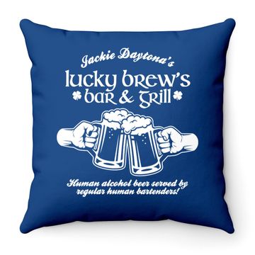 Discover Lucky Brew's Bar Grill Jackie Daytona Throw Pillow