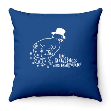 Discover How Snowflake Are Really Made Snowman Throw Pillow