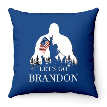 Discover Let's Go Brandon Us Flag Bigfoot Throw Pillow