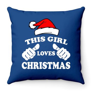 Discover This Girl Loves Christmas Fitted Scoop Throw Pillow