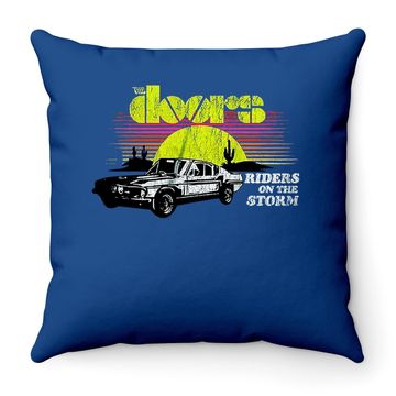 Discover The Doors Riders On The Storm Distressed Throw Pillow