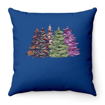 Discover Camouflage Christmas Trees Throw Pillow