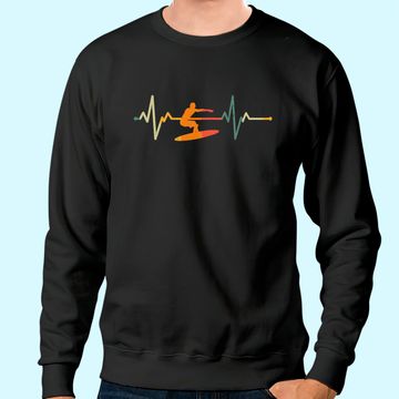 Discover Surf Surfer Gift Heartbeat Waves Surfing Sweatshirt