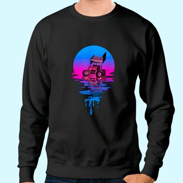 Discover Vintage Retro Sunset Sprint Car Racing Sweatshirt