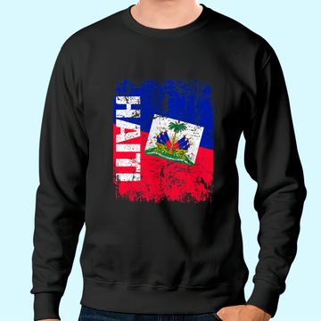 Discover HAITI Flag Vintage Distressed Sweatshirt