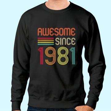 Discover Awesome Since 1981 40th Birthday Retro Sweatshirt