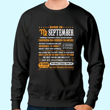 Discover September Birthday Born In September Virgo Sweatshirt