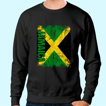 Discover Jamaican Flag Vintage Distressed Sweatshirt
