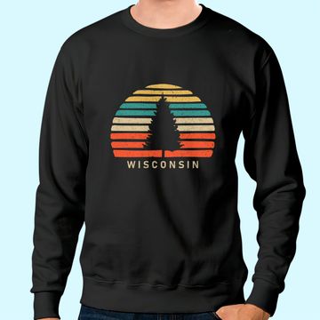 Discover Retro Sunset Wisconsin Sweatshirt