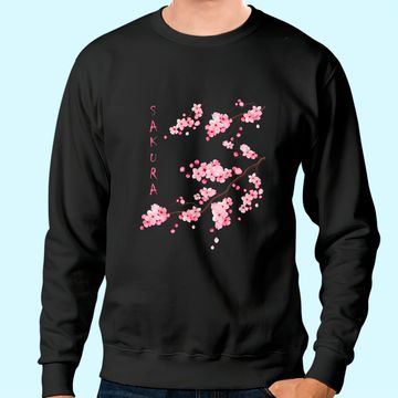 Discover Vintage Sakura Cherry Blossom Japanese Graphical Art Sweatshirt