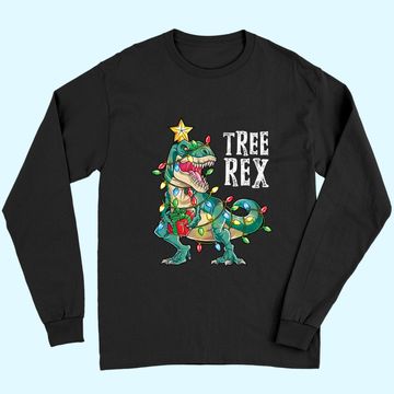 Discover Christmas Dinosaur Tree Rex Pajamas Long Sleeves