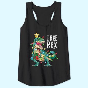 Discover Christmas Dinosaur Tree Rex Pajamas Tank Tops