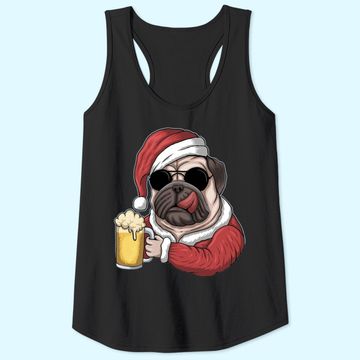 Discover Dog Beer Wearing A Santa Christmas Tank Tops
