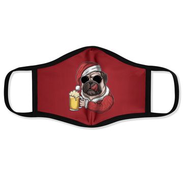 Discover Dog Beer Wearing A Santa Christmas Face Masks