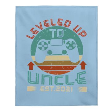 Discover Promoted To Uncle Est 2021 Leveled Up Funny Baby Blanket