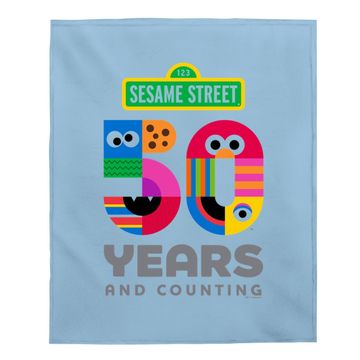 Discover Sesame Street 50 Years Logo Baby Blanket