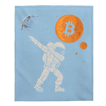 Discover Bitcoin To The Moon Dabbing Astronaut Funny Hodl Btc Crypto Baby Blanket