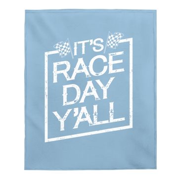 Discover It's Race Day Y'all Dirt Track Racing Checkered Flag Baby Blanket