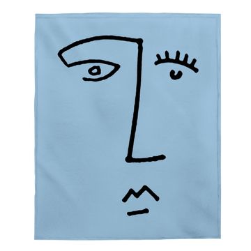 Discover Artistic Line Drawing Abstract Face Baby Blanket