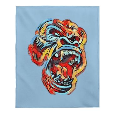 Discover Colorful Silverback Gorilla Image Gorillas Picture Ape Baby Blanket