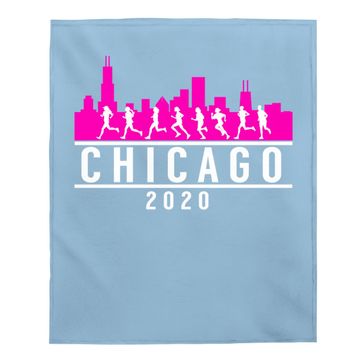 Discover Chicago Skyline Runners Baby Blanket