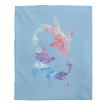 Discover Pisces Zodiac Sign Baby Blanket