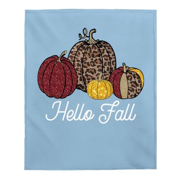 Discover Fall Leopard Pumpkin Fall Vibes Fall Autumn Gift Baby Blanket