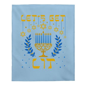 Discover Let's Get Lit Hanukkah Jew Menorah Baby Blanket