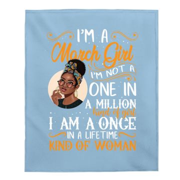 Discover I'm A March Girl Black Pisces Baby Blanket