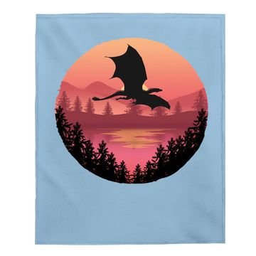 Discover Flying Dragon - Water Sunset Fantasy / Sci-fi Art Baby Blanket