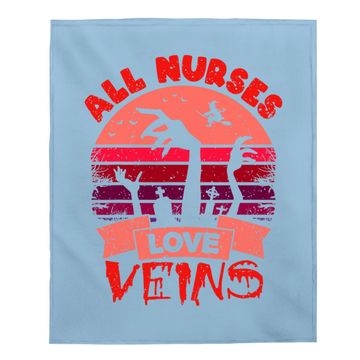 Discover Halloween Nurse Baby Blanket All Nurses Love Veins Vampire Baby Blanket