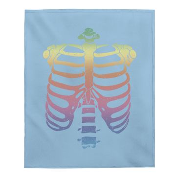 Discover Halloween Skeleton Rib Cage Baby Blanket