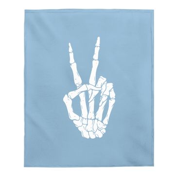 Discover Peace Sign Skeleton Hand Baby Blanket