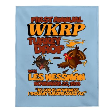 Discover Thanksgiving 1st Annual Wkrp Turkey Drop Baby Blanket