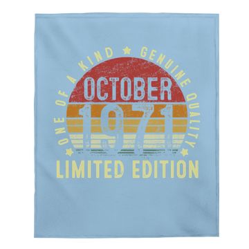 Discover Vintage Classic October 1971 Limited Edition 50th Birthday Baby Blanket