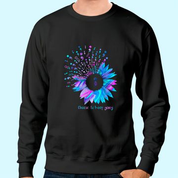 Discover Suicide Prevention Awareness Choose To Keep Going Sunflower Sweatshirt