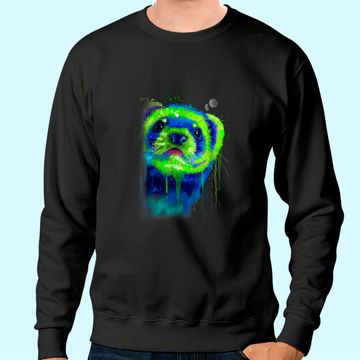 Discover Ferret Artwork - Best Pet Hand Painting Art Gifts Sweatshirt