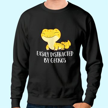 Discover Easily Distracted By Geckos Cute Leopard Lizard Sweatshirt