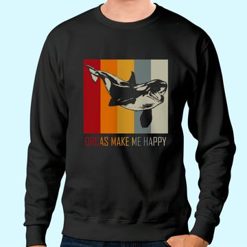 Discover Orcas Make Me Happy Killer Whale Sweatshirt